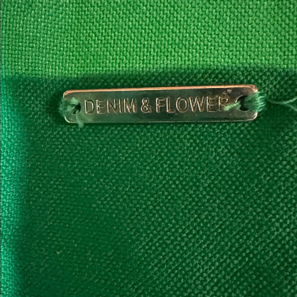 Denim & Flower Green Bomber Jacket - Picture 6 of 6